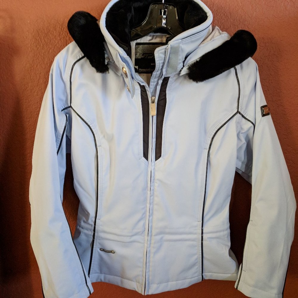 Spyder Women's Ski Jacket Powder Blue Thinsulate Lite Loft Size 4 Pristine $600